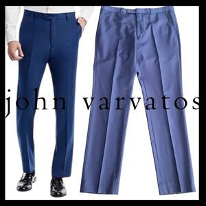 John Varvatos Blue Austin Wool Slim Fit Dress Pant (34x32)